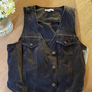 American Eagle by Payless Black Denim Vest